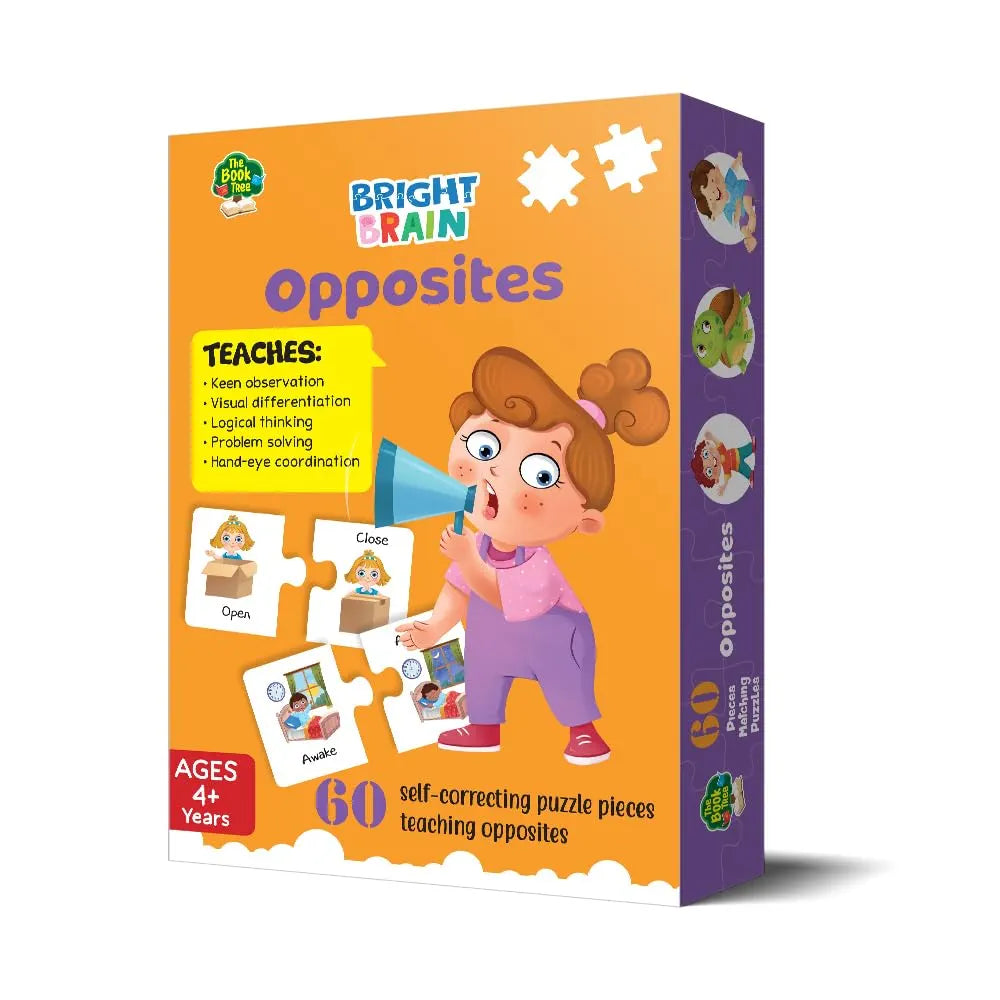 The Book Tree Bright Brain Opposites 60 Piece Jigsaw Puzzle for Preschoolers, Educational Toy for Learning Opposites, Gifts for Kids Ages 3 to 6 by Majestic Book Club