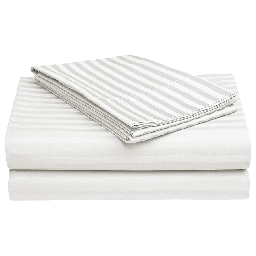 Fresh From Loom Soft Skin Safe Breathable Single Size Flat Bedsheets Set with 1 Pillow Covers 144 tc White