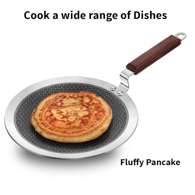 Hawkins 26 cm Paratha Tava Triply Stainless Steel Shielded Nonstick Tawa