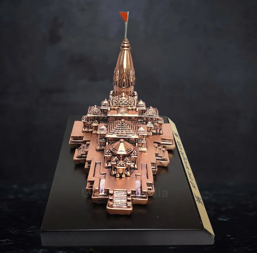 Gold Art India Ram Mandir Ayodhya Copper Antique - Minature Big