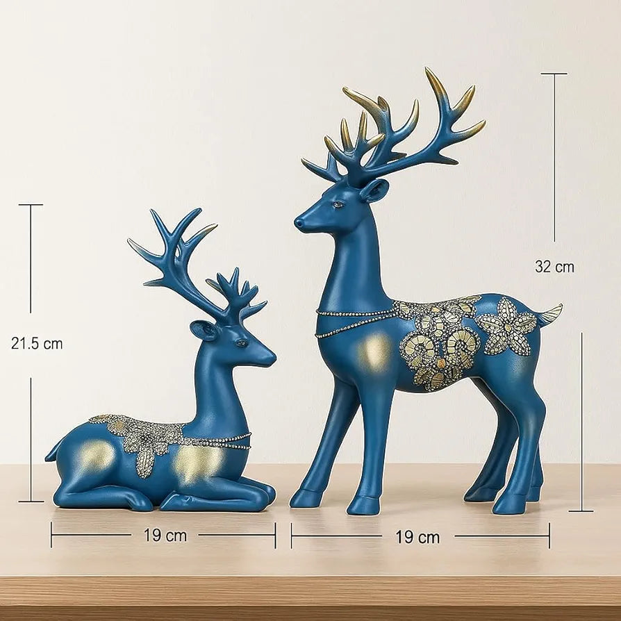 Xtore Creative Resin Golden Reindeer Sculptures