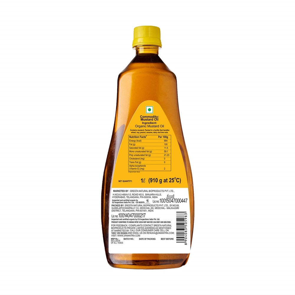 24 Mantra Organic Mustard Oil - 1 Litre