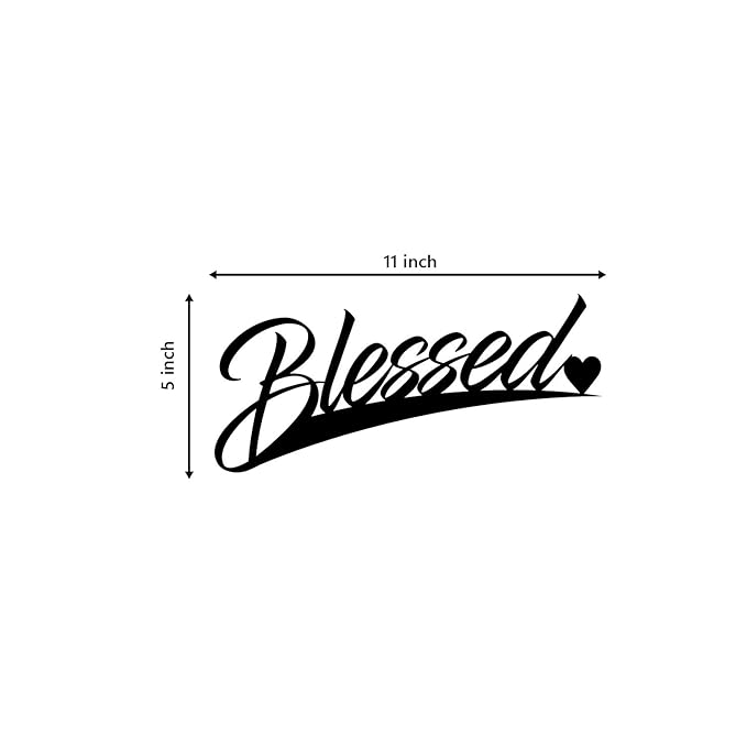 Ecraftindia Blessed Black Engineered Wood Cutout Wall Art Decor | Spiritual, Religious Wall Hanging