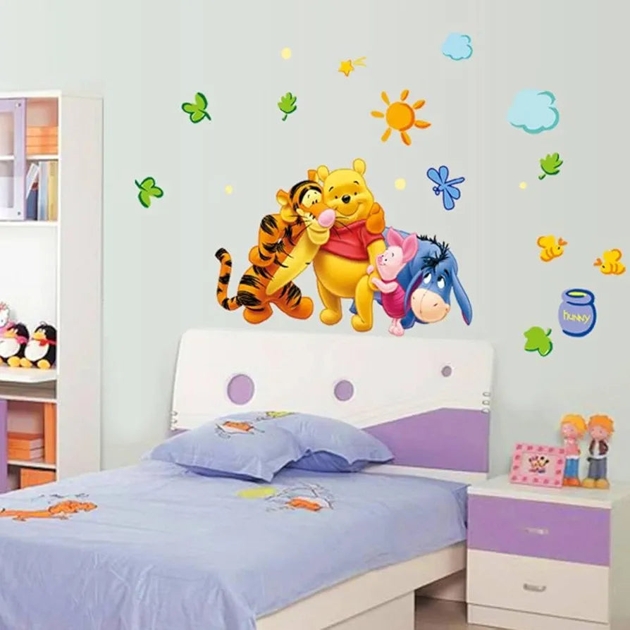 Jaamso Royals Multicolor Winnie the Pooh Wall Sticker Waterproof and Removable Sticker Multicolor Train Wall sticker