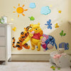Jaamso Royals Multicolor Cartoon Animal Design Pvc Vinyl Peel and Stick Self Adhesive Wall Sticker Pooh Forever