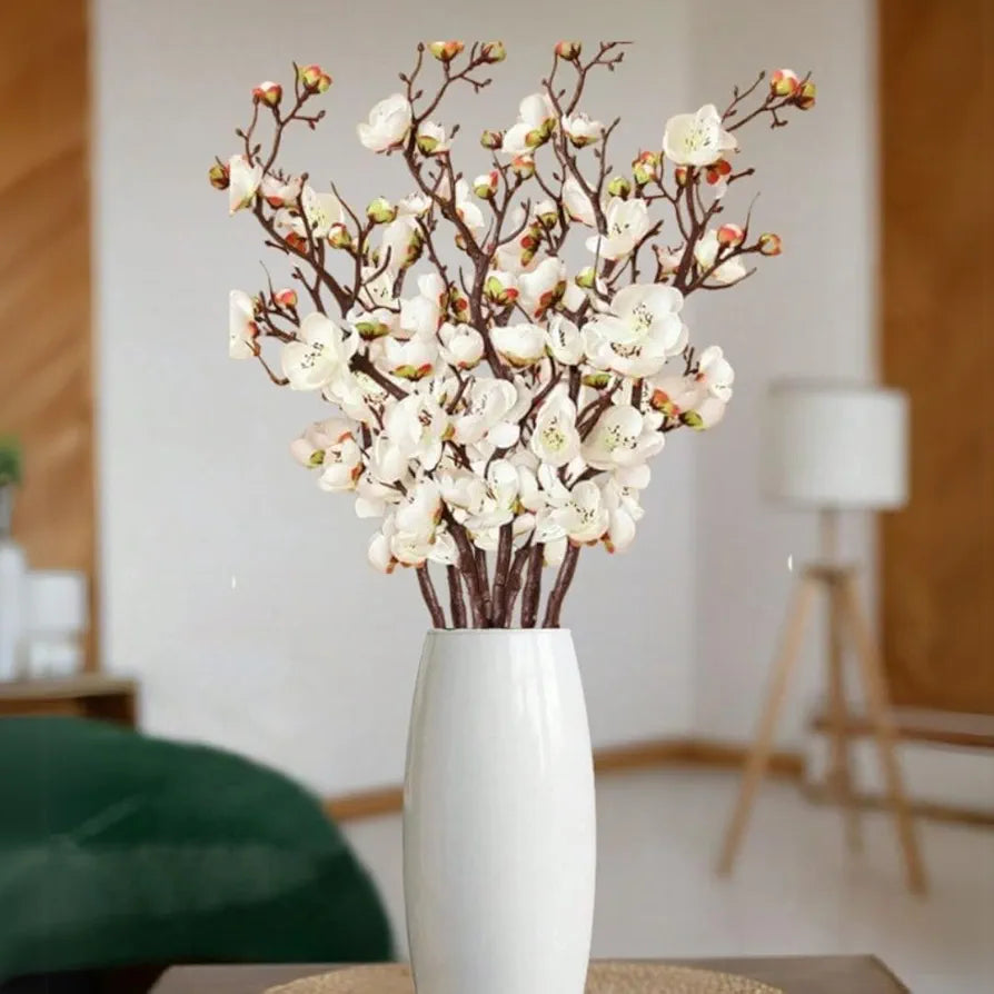 3 Sticks Artificial Blossom Flower Bouquet Sticks White