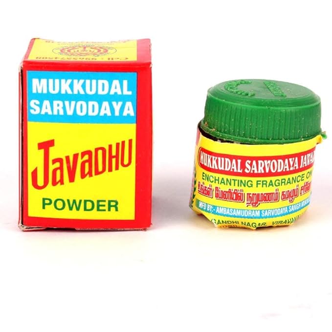 3V Products  Mukkudal Javadhu Powder - for Body Cloth & Pooja - 2 gms