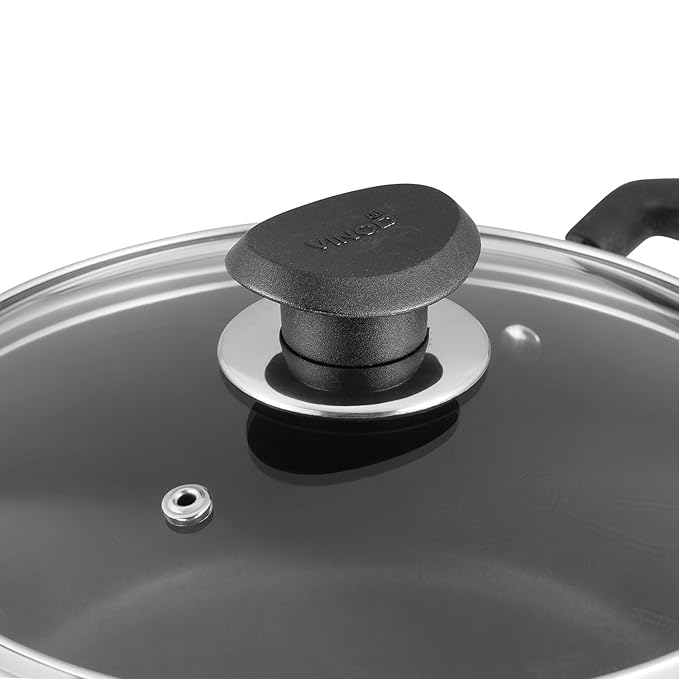 Vinod Zest Inducto Aluminium Non Stick Saucepot with Glass Lid - 3.1 Litre, 20cm | 3mm Thick