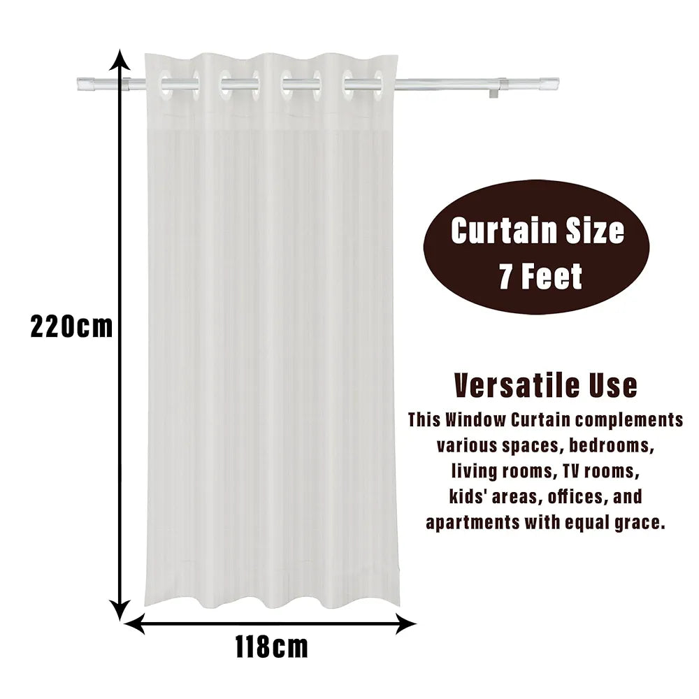 Kuber Industries Door Curtain Sheer Door Curtains Parda for Lining Net Cream Colour