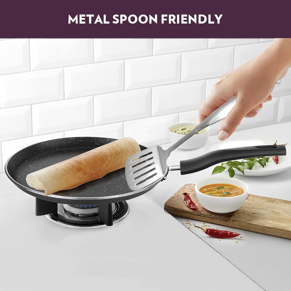 Borosil Granito Non-stick Flat Tawa | Induction Friendly | Granite Finish | Pfoa-free | 25 Cm Diameter