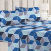 BSB Home Premium Double Bedsheet with 2 Pillow Covers 160 TC 3 Pcs Set Blue and Grey