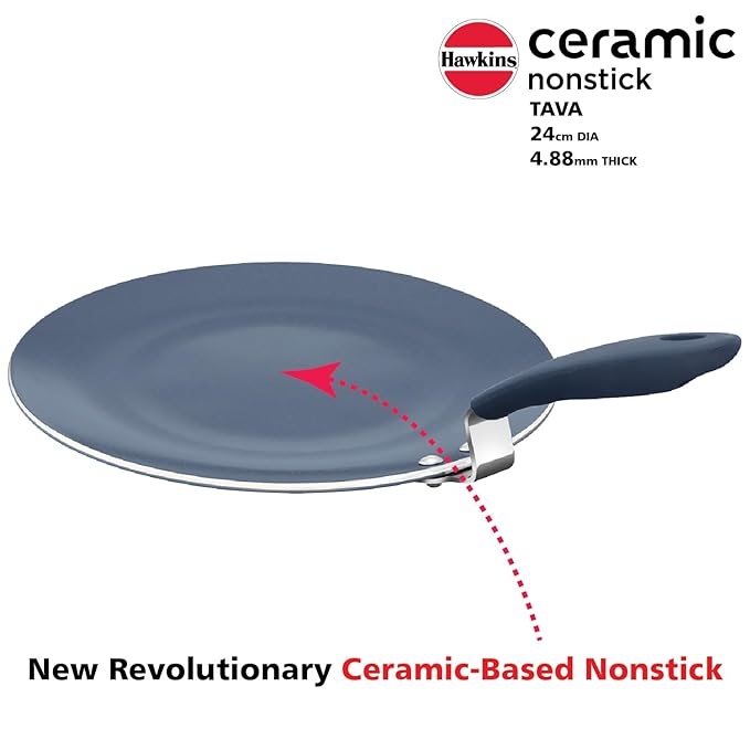 Hawkins Ceramic Nonstick Tava 24 cm Granite Griddle