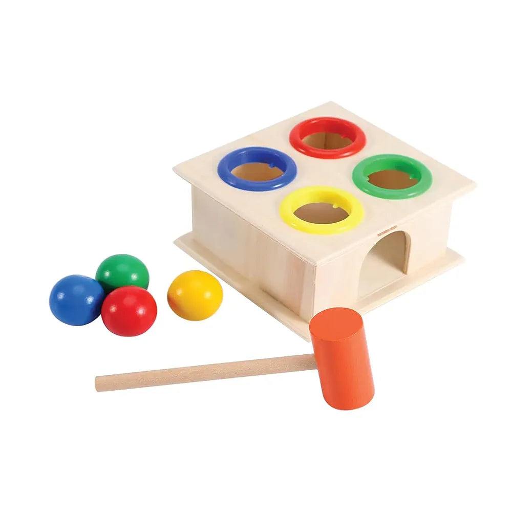 Kids Kindly Wooden Hammer Toys for Kids - Age 3 Hammer Ball Toys for Kids Pound Square Wooden Game for Boys & Girls Ball Drop Learning & Educational Gift Colors Game for Teaching Object Permanence Box