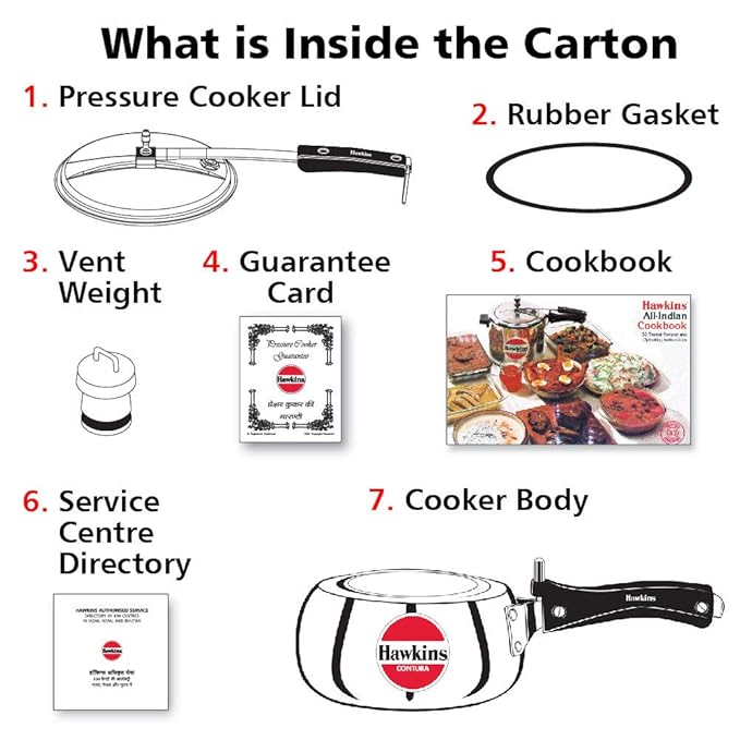 Hawkins Contura Aluminium Inner Lid Pressure Cooker 2 Litre Silver