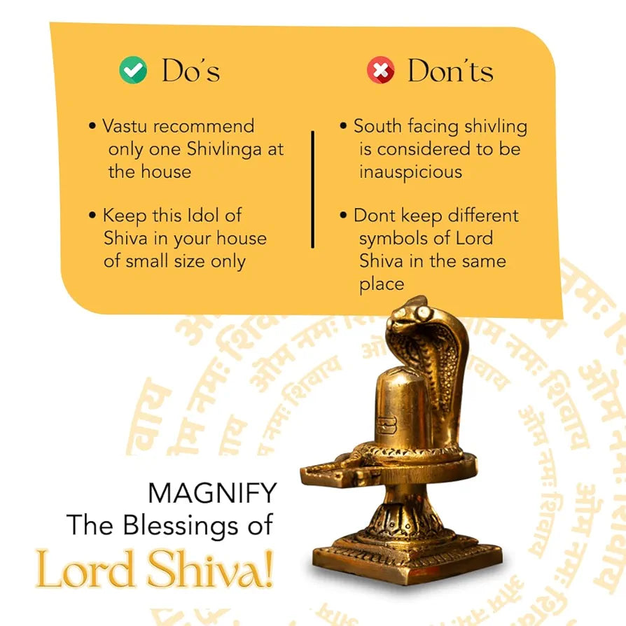 Ekhasa Pure Brass Shivling for Home Puja Siva Linga for Pooja Golden Shivling