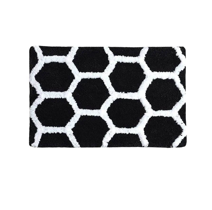 Aerohaven Abstract Modern Anti Slip Bathmat Black Colour Microfiber