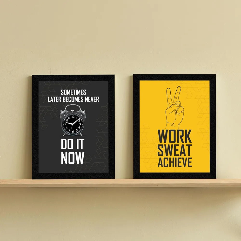 ArtX Paper Gym Big Health Quotes AXF00186-MOT Multicolor Set of 4