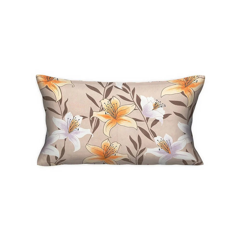 Kuber Industries Cotton Single Bedsheet with 1 Pillow Cover Flower Design Light Brown