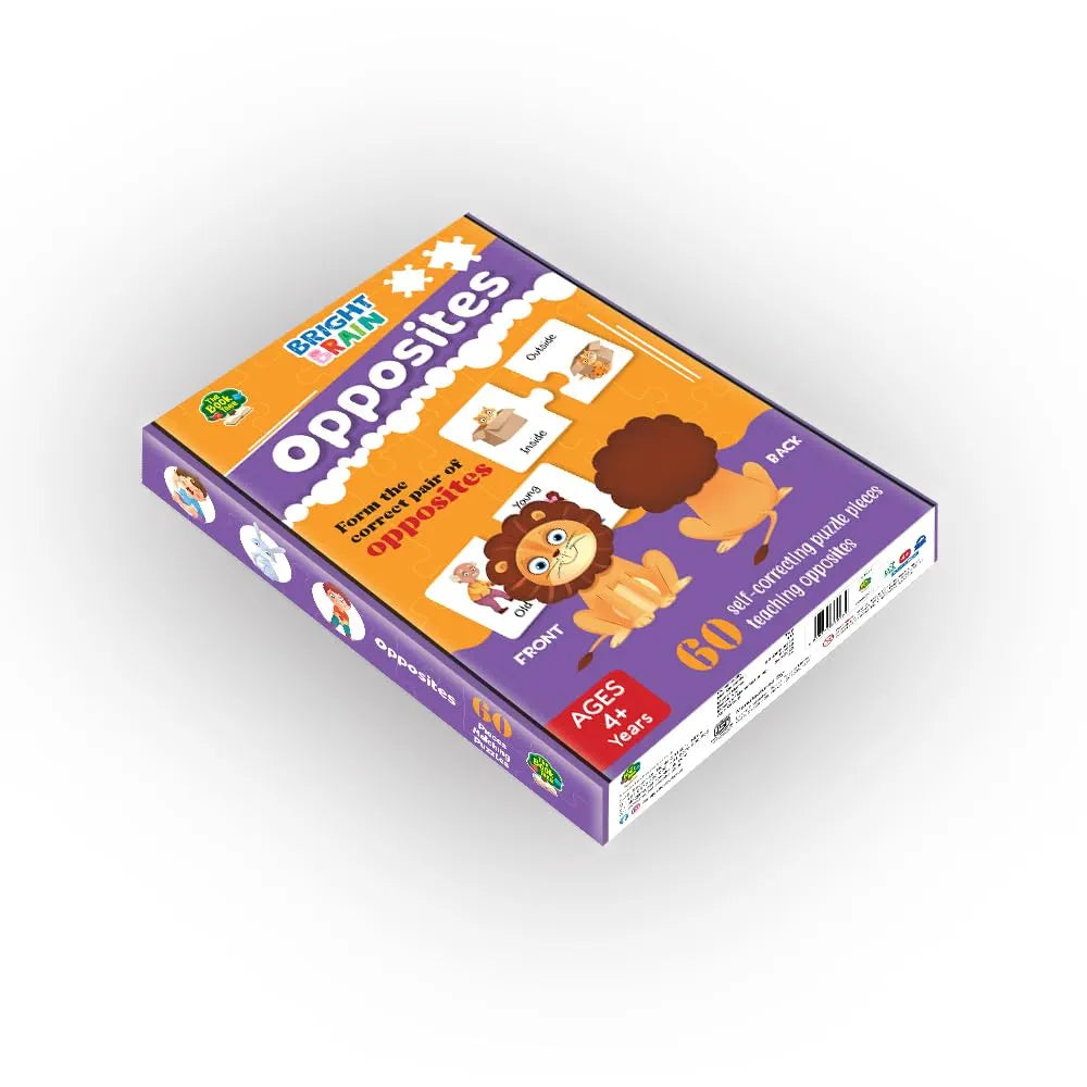 The Book Tree Bright Brain Opposites 60 Piece Jigsaw Puzzle for Preschoolers, Educational Toy for Learning Opposites, Gifts for Kids Ages 3 to 6 by Majestic Book Club