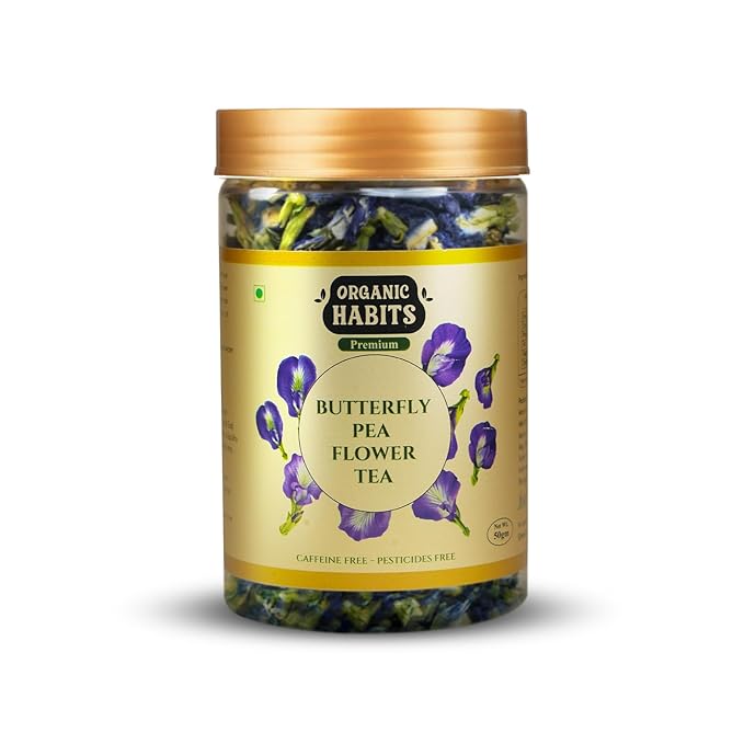 Organic Habits Blue Butterfly Pea Flower Tea 50 Gms | Aparajita Herbal Tea | Anti-oxidant Rich