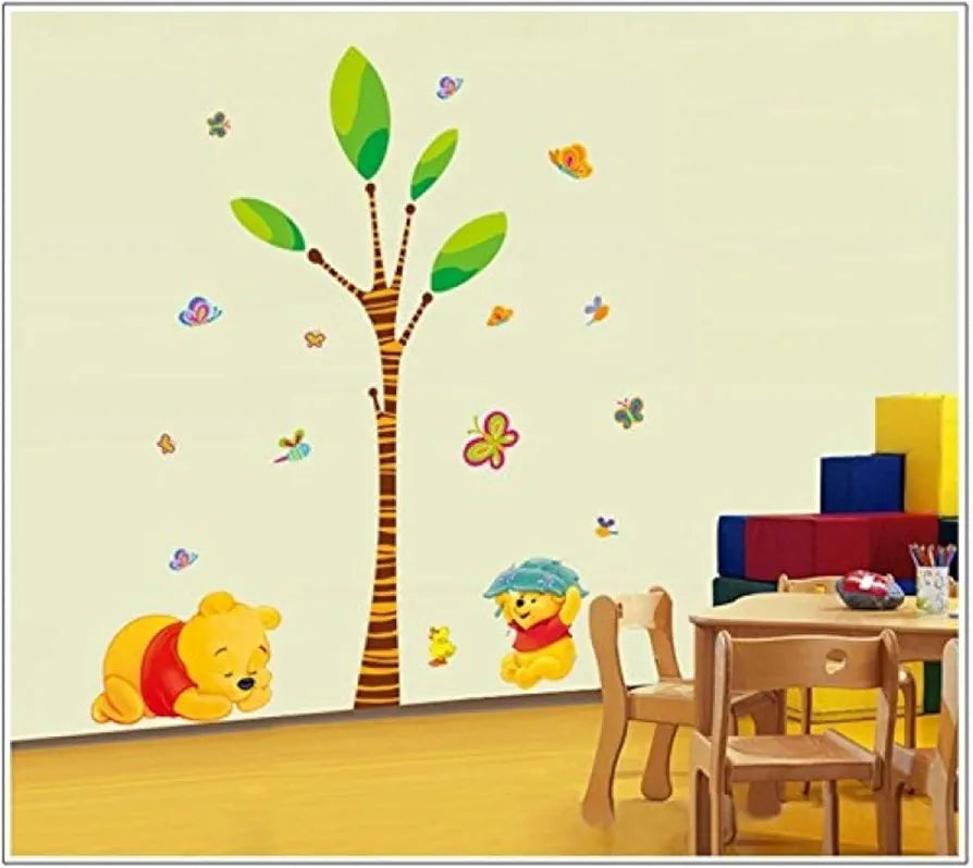Jaamso Royals Winnie Pooh Butterfly Wall Stickers for Kids Rooms Boys Rooms Décor Wall Decals