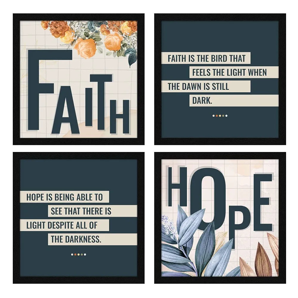 ArtX Paper Motivational Quotes Hope Faith Wall Frame Art Painting Set ...