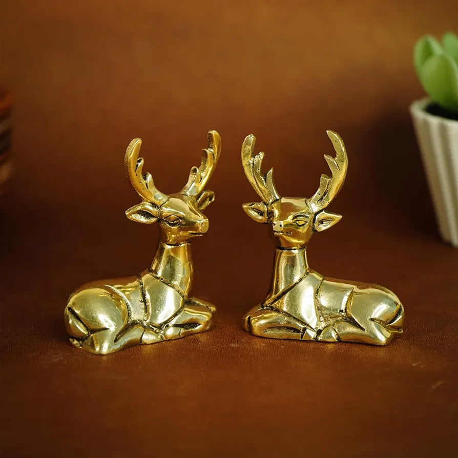 Ekhasa Pure Brass Deer Showpiece
