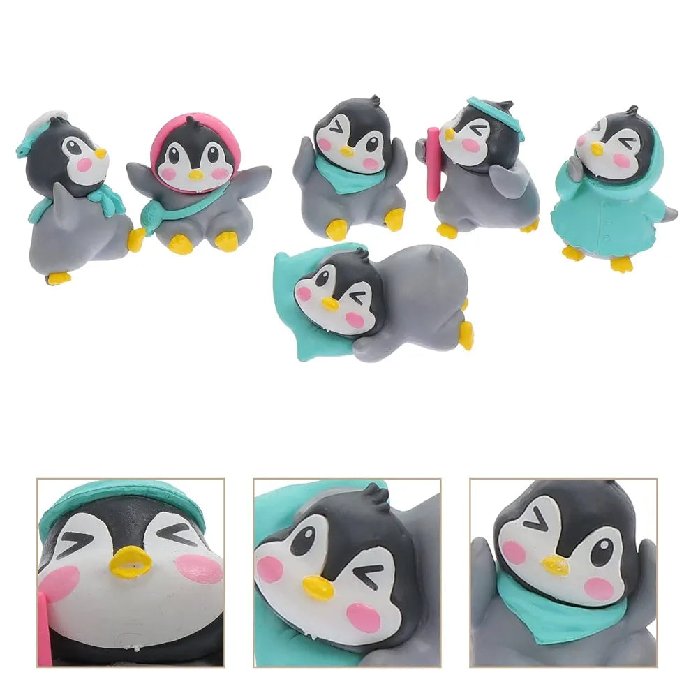 Satyam Kraft 1 Set  Cute Penguin Miniature Figurines Showpiece