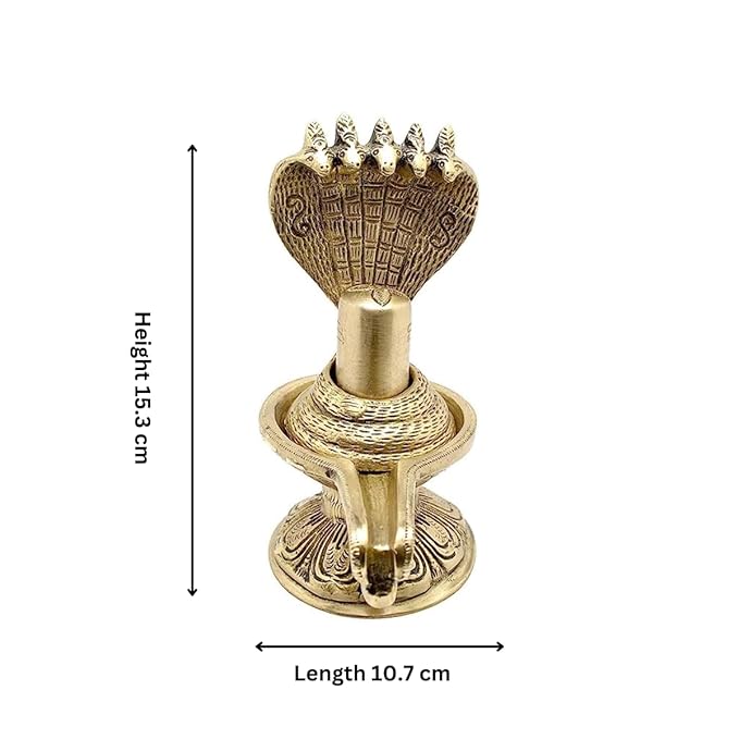 The Advitya Shivling for Home Puja Mandir With Sheshnaag Brass Statue | Shiva Lingam for Shiv Mahadev Sawan Maha Shivratri Pooja
