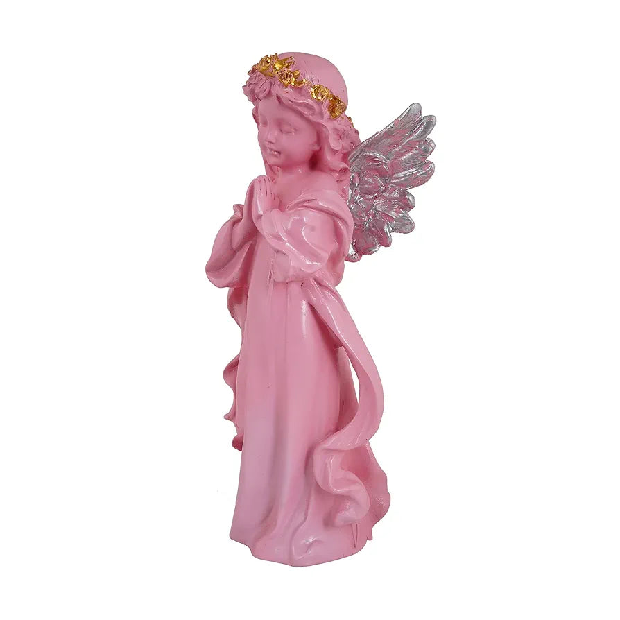 Zart Praying  Angel Girl Silver Winged Showpiece for Home Decor Showpiece