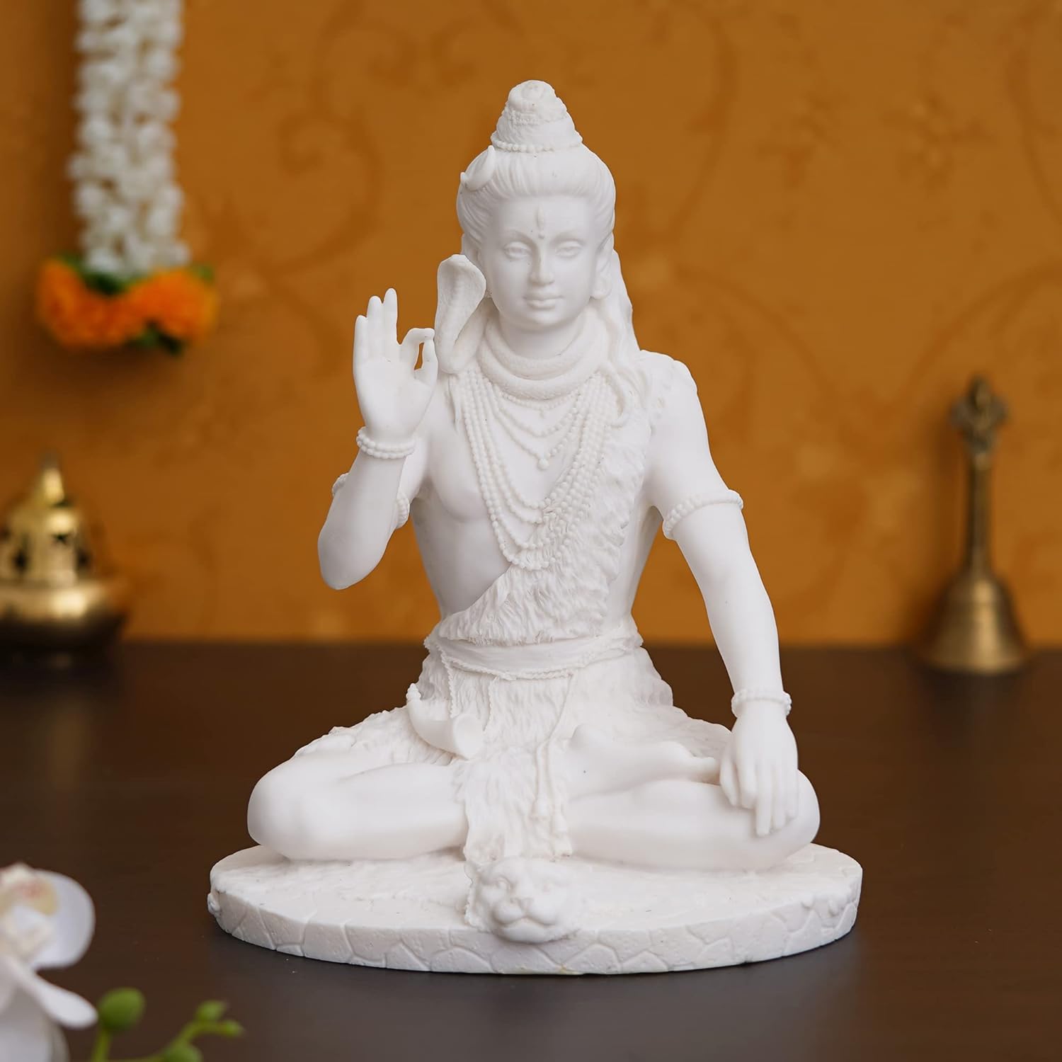 Ecraftindia White Polyresin Blessing Lord Shiva Statue