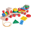Kidology Wooden Train Geometric Shape Sorter & Stacking Blocks Toddler Toys for Kids