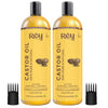 Rey Naturals Cold-Pressed, 100% Pure Castor Oil - Moisturizing & Healing, for Skin, Hair Care, Eyelashes (400ml) - (200ml x 2)