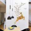 Jaamso Royals Golden Deer Pvc Vinyl Self Adheisve Wall Sticker for Home