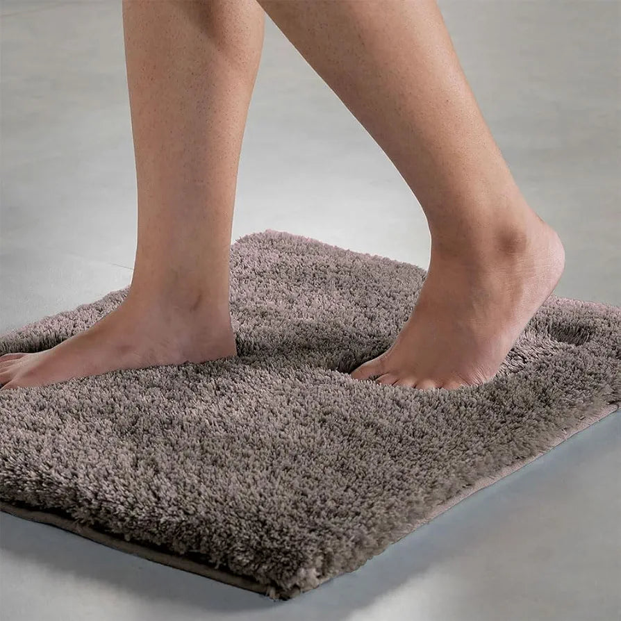 Luxe Home International Microfiber Bath Mat Super Soft Non Slip Vegas Rectangular Mats For Bathroom Colour Grey