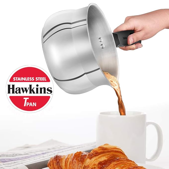 Hawkins 1.5 Litre Tpan Stainless Steel Tea Pan Induction Sauce Pan Chai Pan