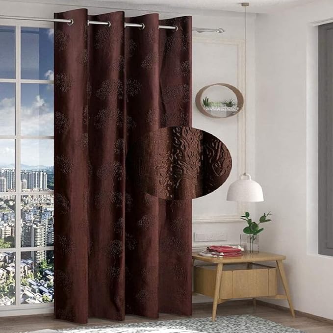 Fresh From Loom Window Floral Blackout Curtains 6 Feet Long High Tenacity Yarn Polyester