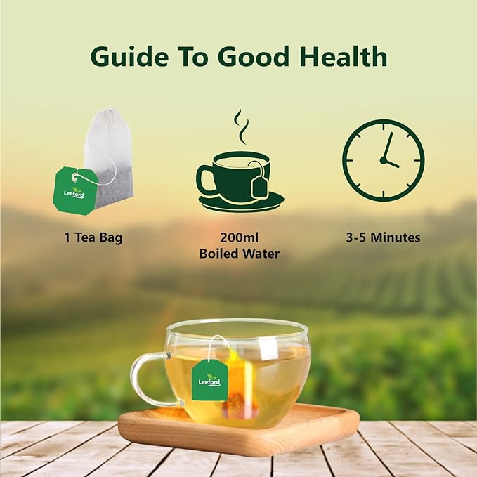 Leeford Herbal Infusion Detox Desi Kahwa, Green Tea for Weight Loss - 25 tea bags