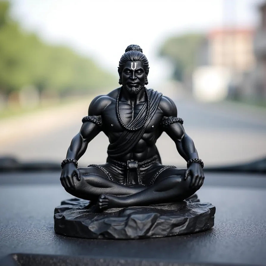 Unovate Lord Hanuman Idol Black for Car Dashboard