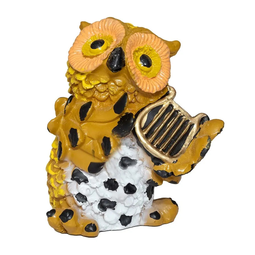 Jaipur Ace Marble Owl Showpiece/figurines Playing Musical Instruments Multicolor Set of 4 Owl Set