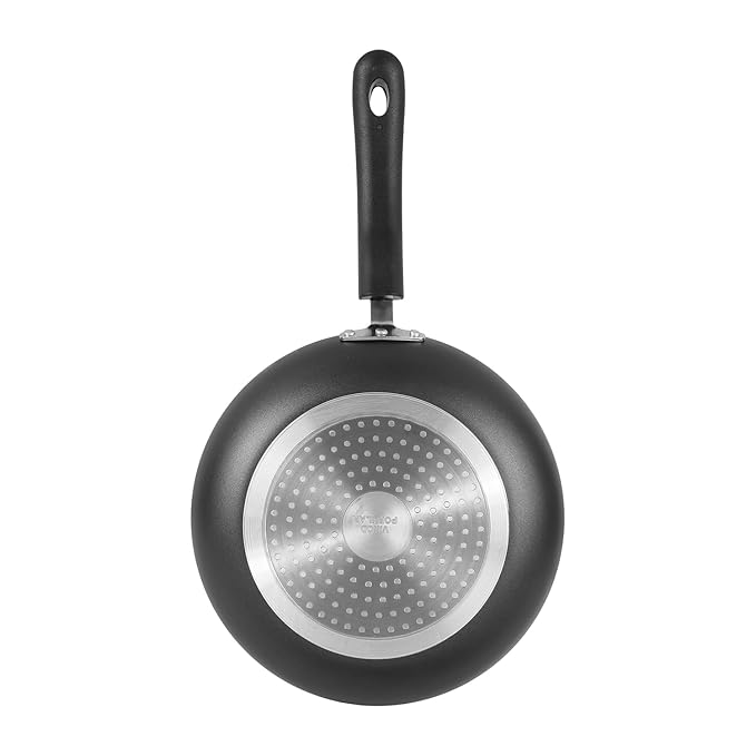 Vinod Zest Ceramica Frypan - 24 cm | Natural Stick Free Deep Pan | Stylish Handle | Toxin Free | Induction and Gas Base