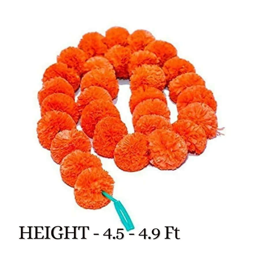Artificial Marigold Garlands Pack of 10 Yellow & Dark Orange