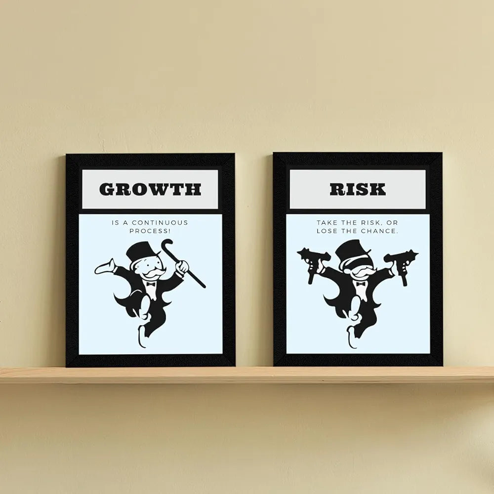 ArtX Paper Growth Motivational Framed Posters Set of 4