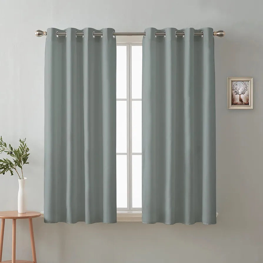 Cloth Fusion Blackout Window Curtains 5 Feet Long Set of 2 Grey Colour