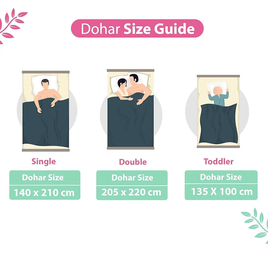 Divine Casa Glace Cotton 120 GSM Reversible Lightweight Printed Double Bed AC Dohar Winter Blanket Quilt Colour Pink and Turquoise TC - 120