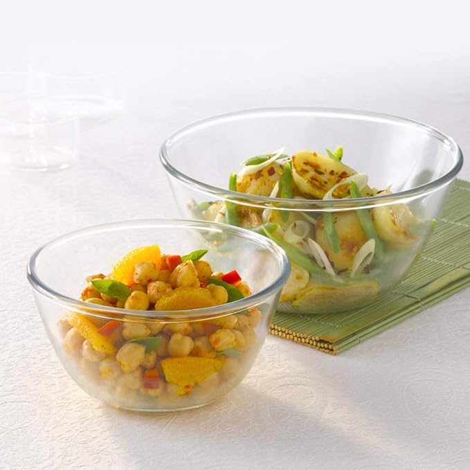 Borosil Glass Mixing & Serving Bowls | Oven & Microwave Safe Bowls | Set of 2