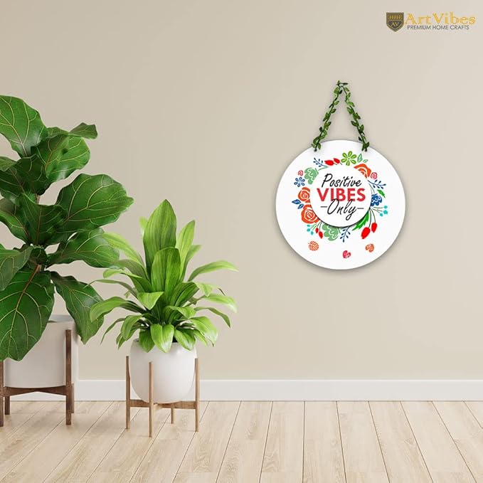 Artvibes Positive Vibes Only Wall Hanging for Home | Decoration Art Piece