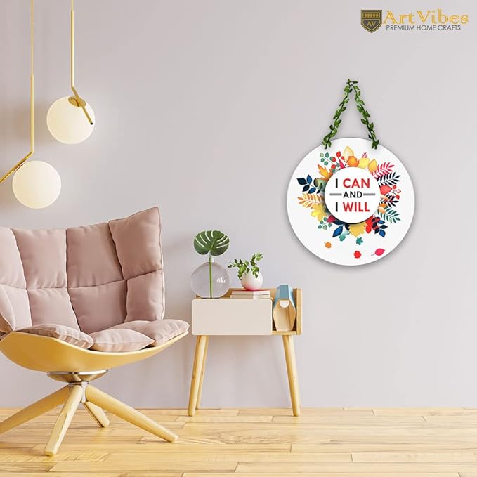 Artvibes I Can and I Will Wall Hanging for Home | Decorative Items for Home Wall
