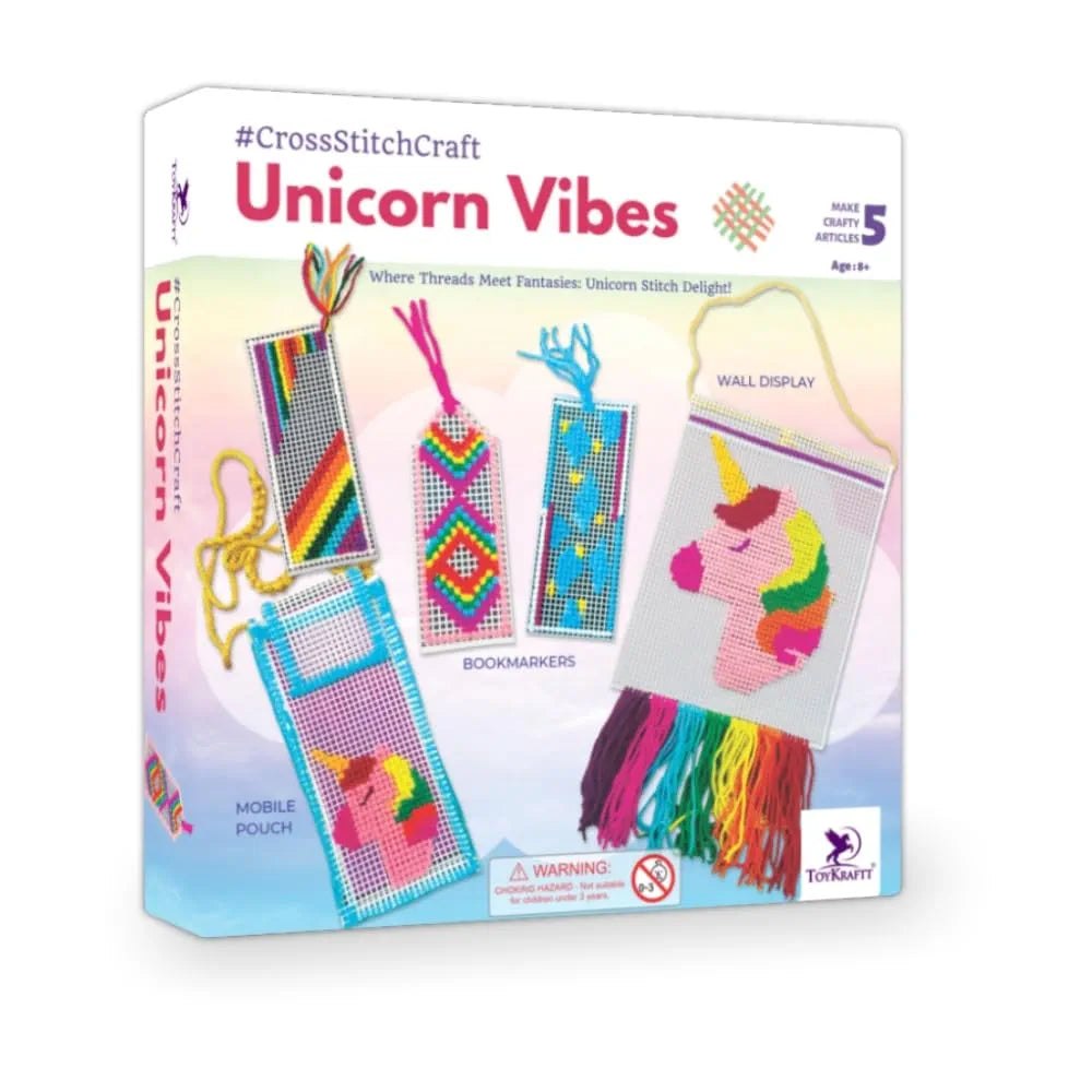 Toykraftt Cross Stitch Craft| Embroidery Kit| Do It Yourself Craft Activity Kit for Girls Aged 8+ Years to Adults| Cross Stitch Embroidery Kit for Kids - Plastic, Multicolor