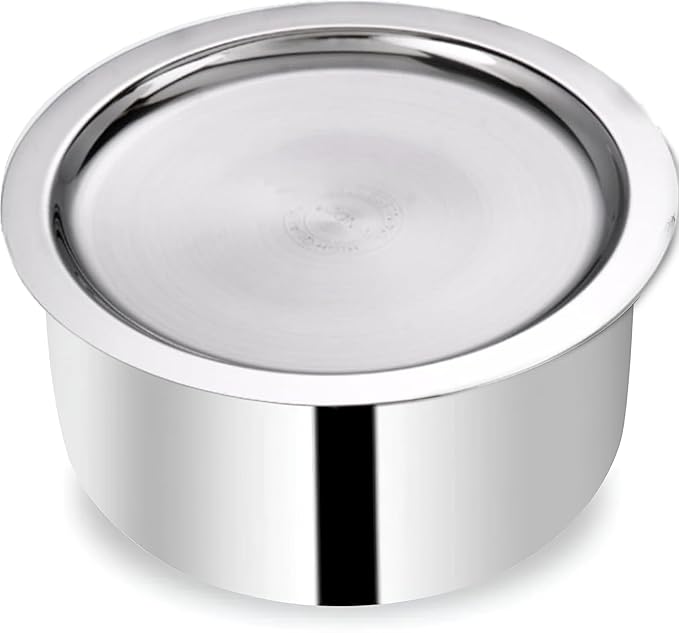 Attil Triply Stainless Steel Tope With Lid, Induction Base Tope Capacity 2.5 Litres Patila With Stainless Steel Lid